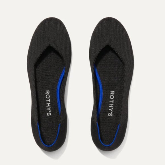 Rothy’s The Flat in Black Solid Size 9 - Picture 1 of 5